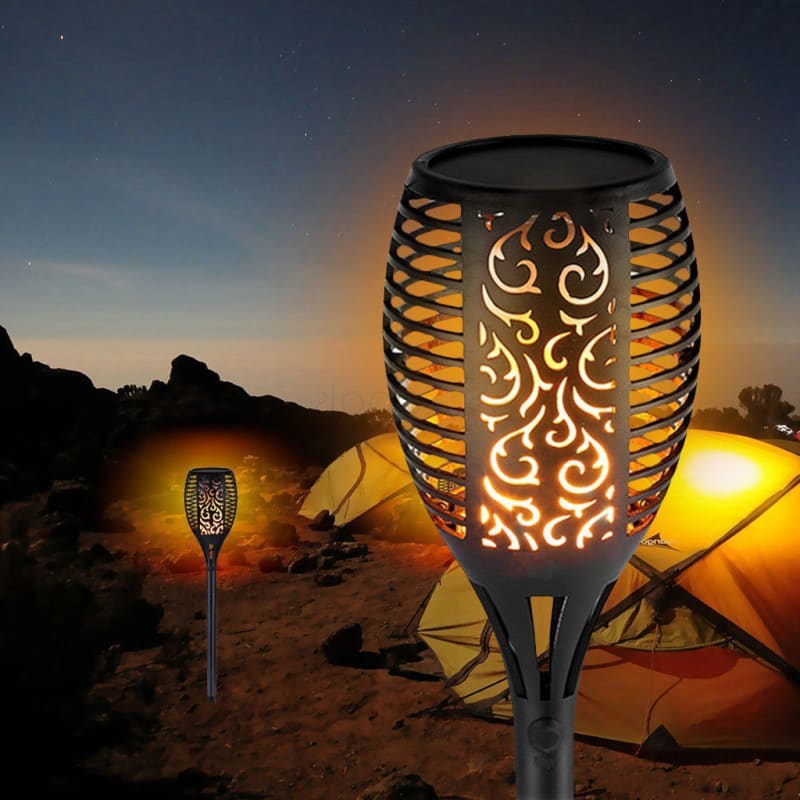 Lampe Torche Solaire Led Effet Flamme Scintillante | Lilikdo